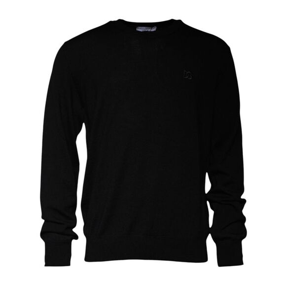 Dolce & Gabbana Black Logo Wool Crew Neck Pullover Men's Sweater (Pre-Owned)